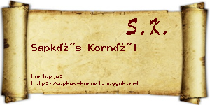 Sapkás Kornél névjegykártya