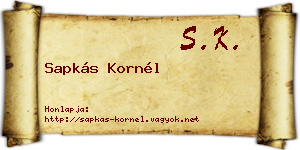 Sapkás Kornél névjegykártya