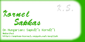 kornel sapkas business card